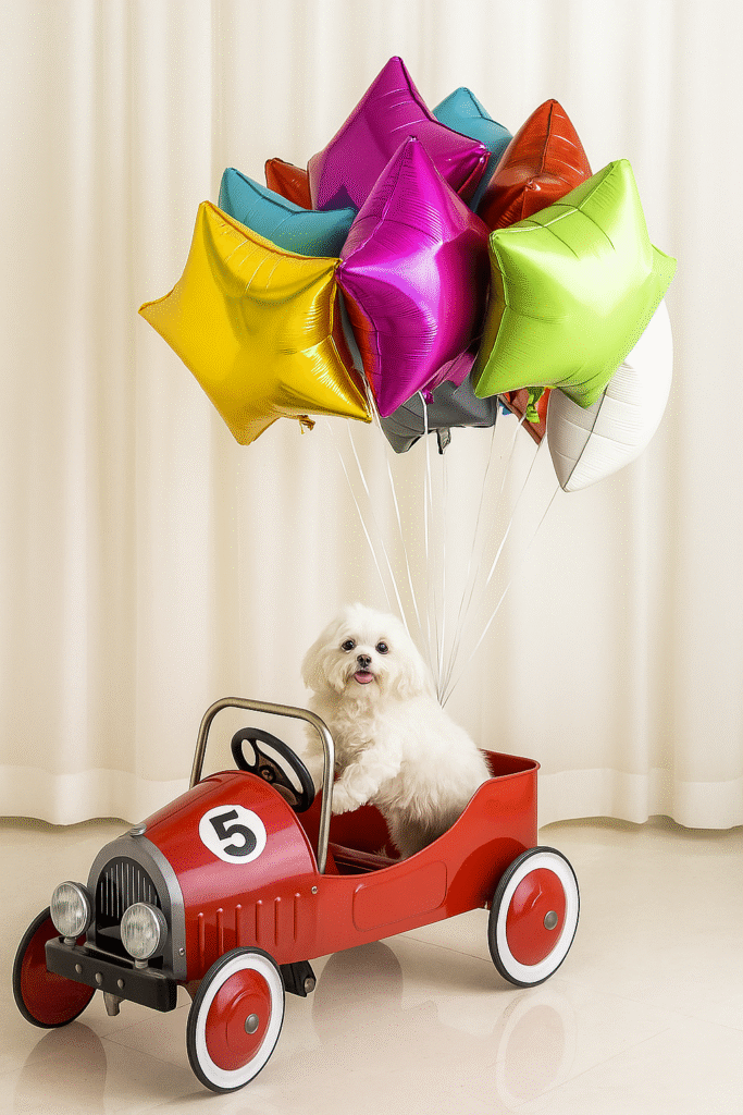 Dog or pet birthday party balloons arrage