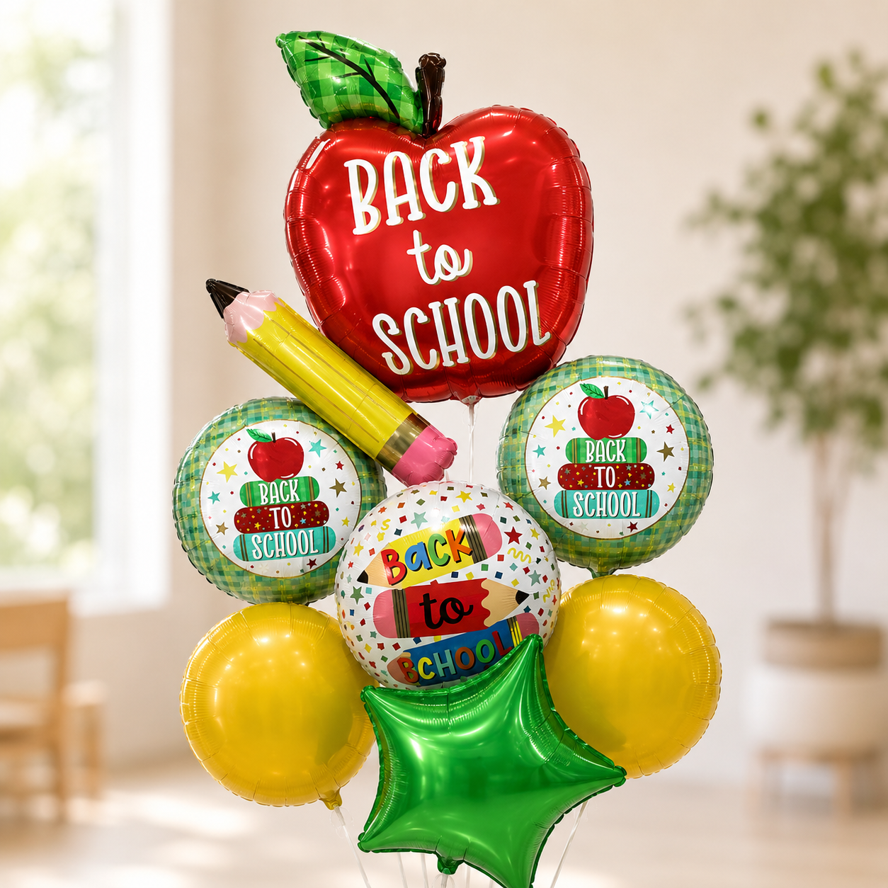 Apple Balloon Back to school and pencil
