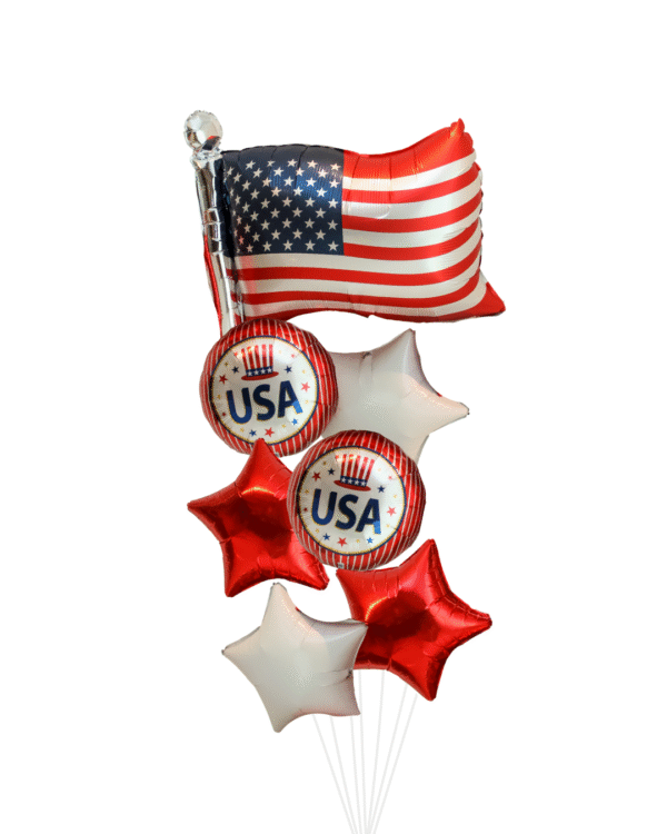 Flag patriotic balloon red white stars and USA for July 4th or many other occasions