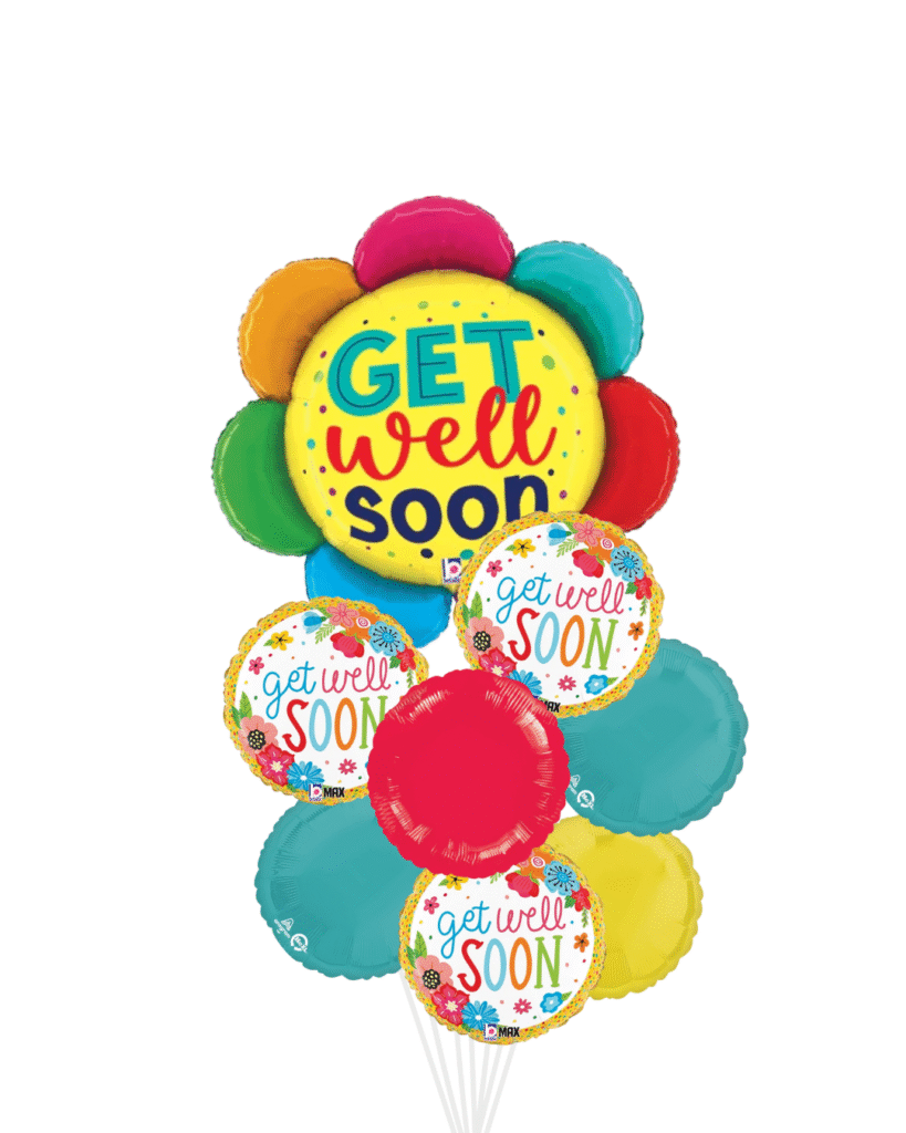Colorful Blooms Get Well Balloon Bouquet