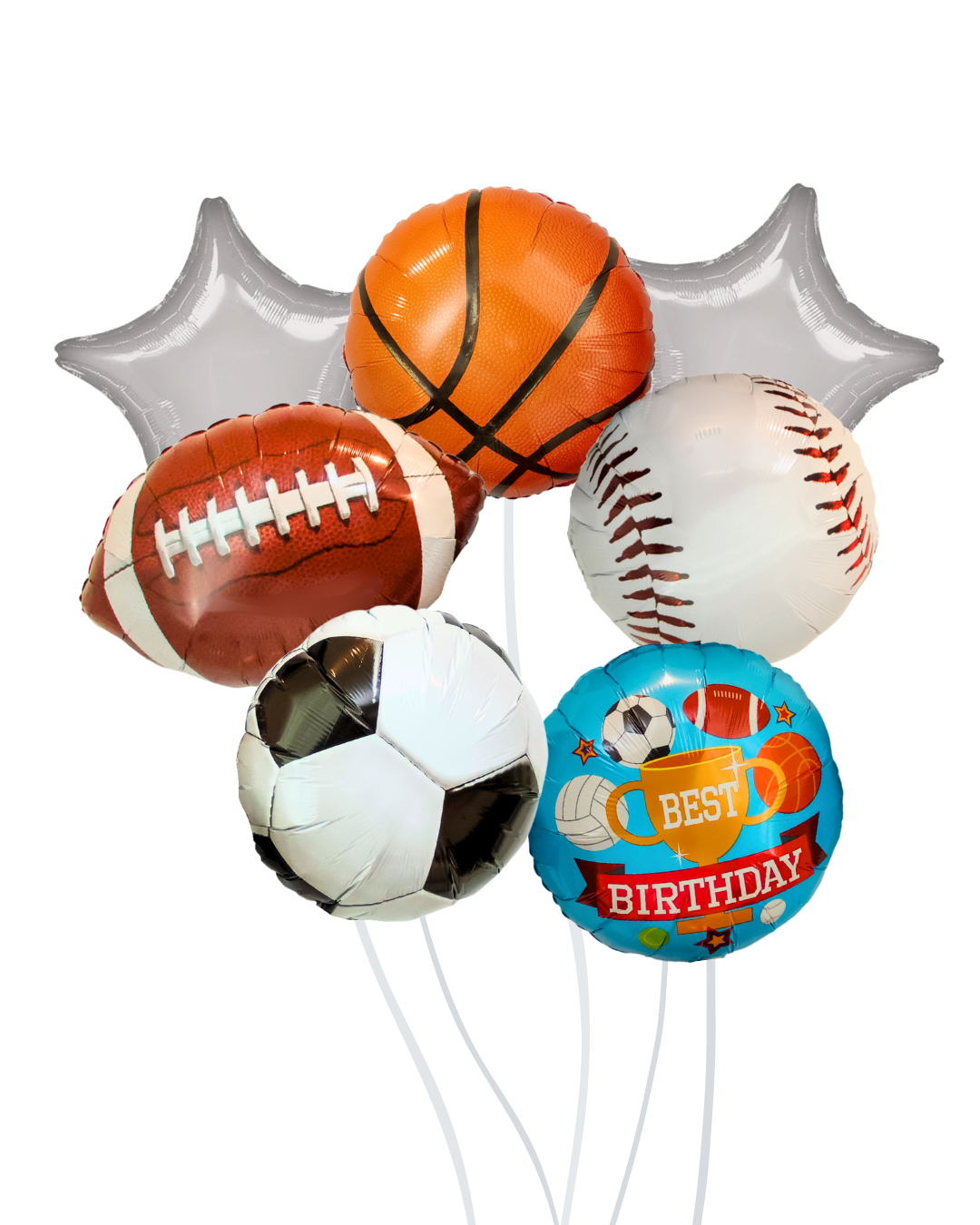 Baseball Silver Star Balloon Bouquet - Image 3