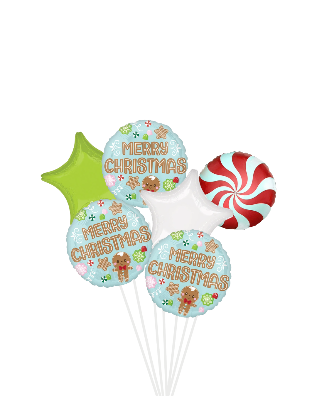 Gingerbread house with peppermint balloon arrangement. small