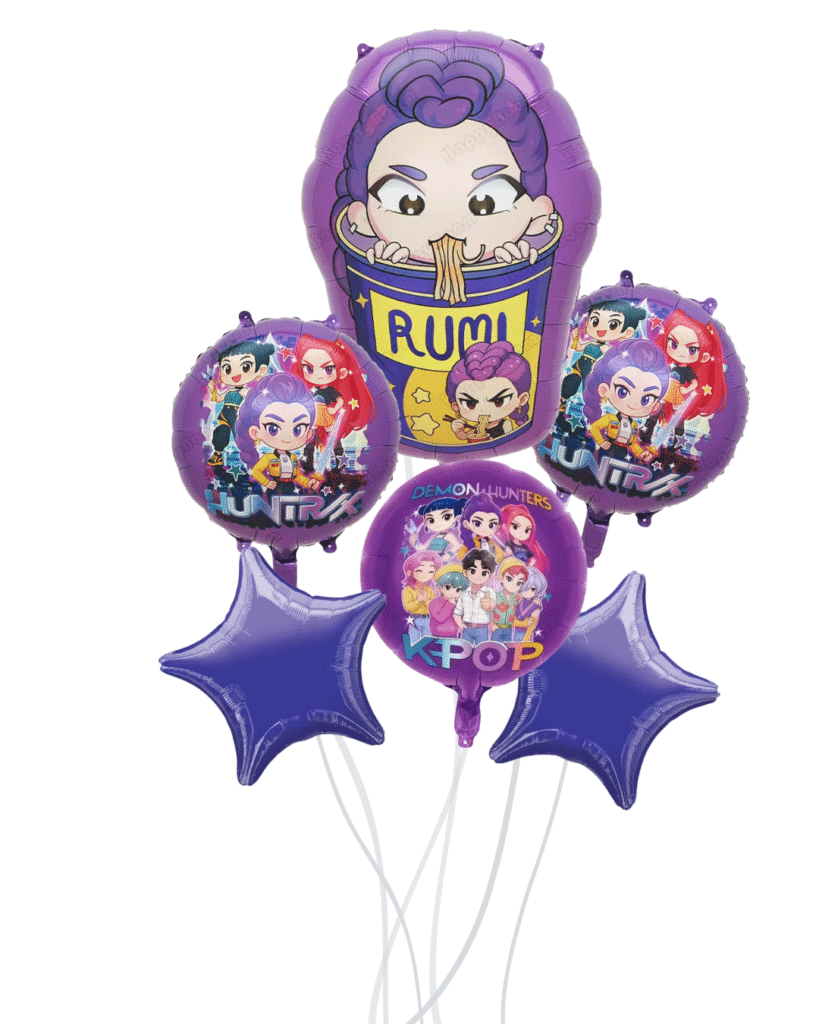 Rumi k-style demon hunter balloon bouquet