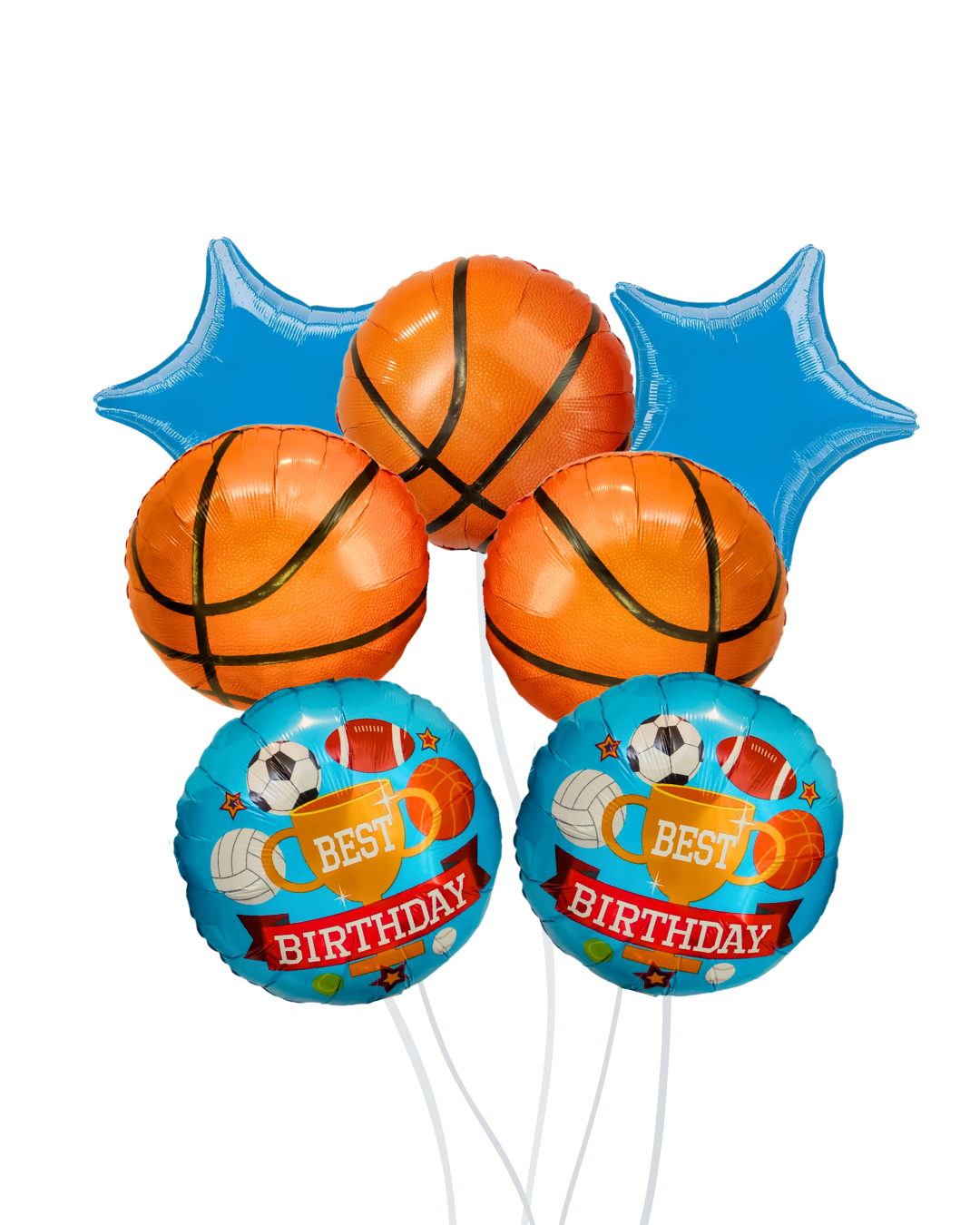 Basketball Blue Star Balloon Bouquet - Image 2