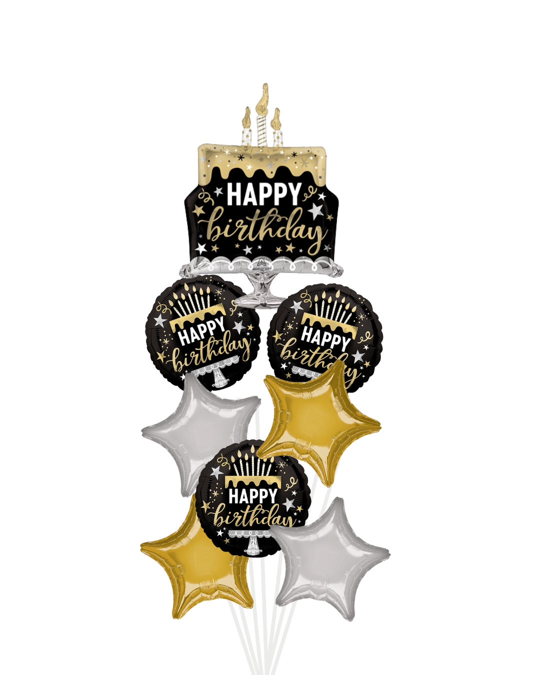 Golden Celebration Birthday Balloon Bouquet large