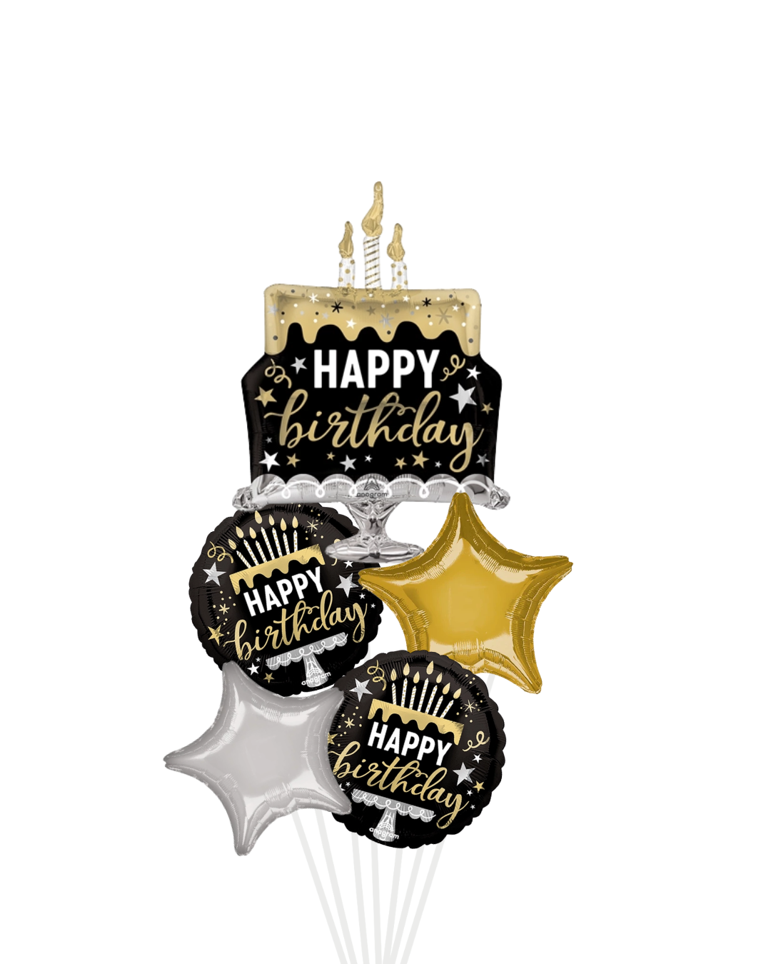 Golden Celebration Birthday Balloon Bouquet medium