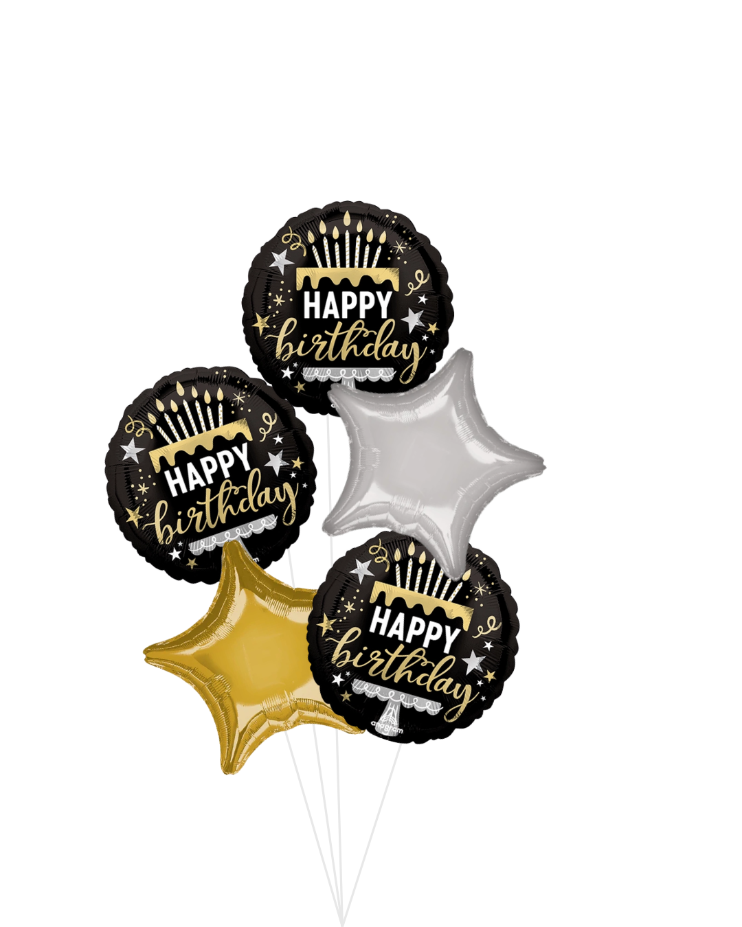 Golden Celebration Birthday Balloon Bouquet small