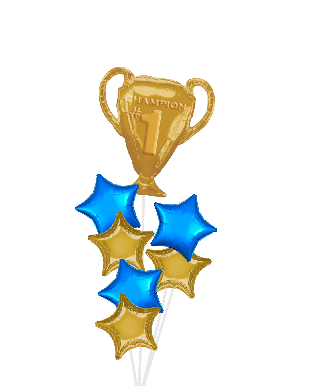 Blue & Gold Champion Trophy Balloon Bouquet