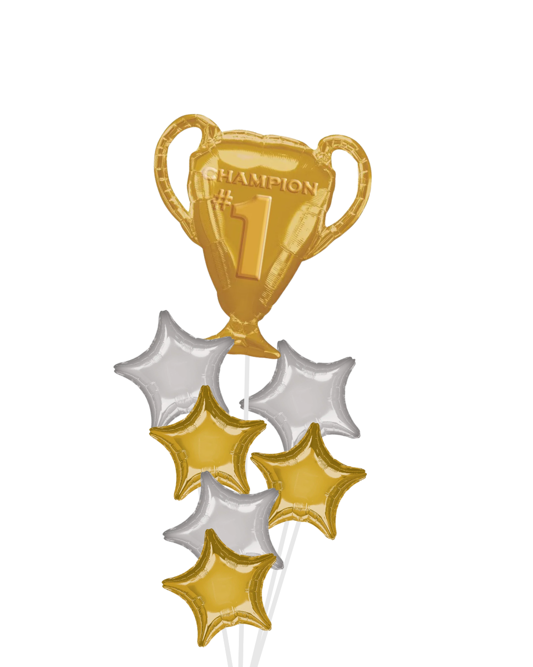 Gold & Silver Champion Trophy Balloon Bouquet