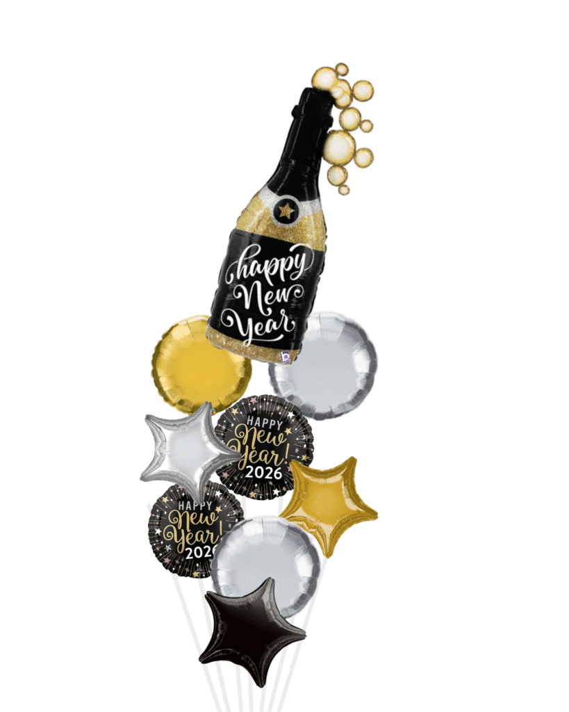 Champagne New Years Balloon Bouquet