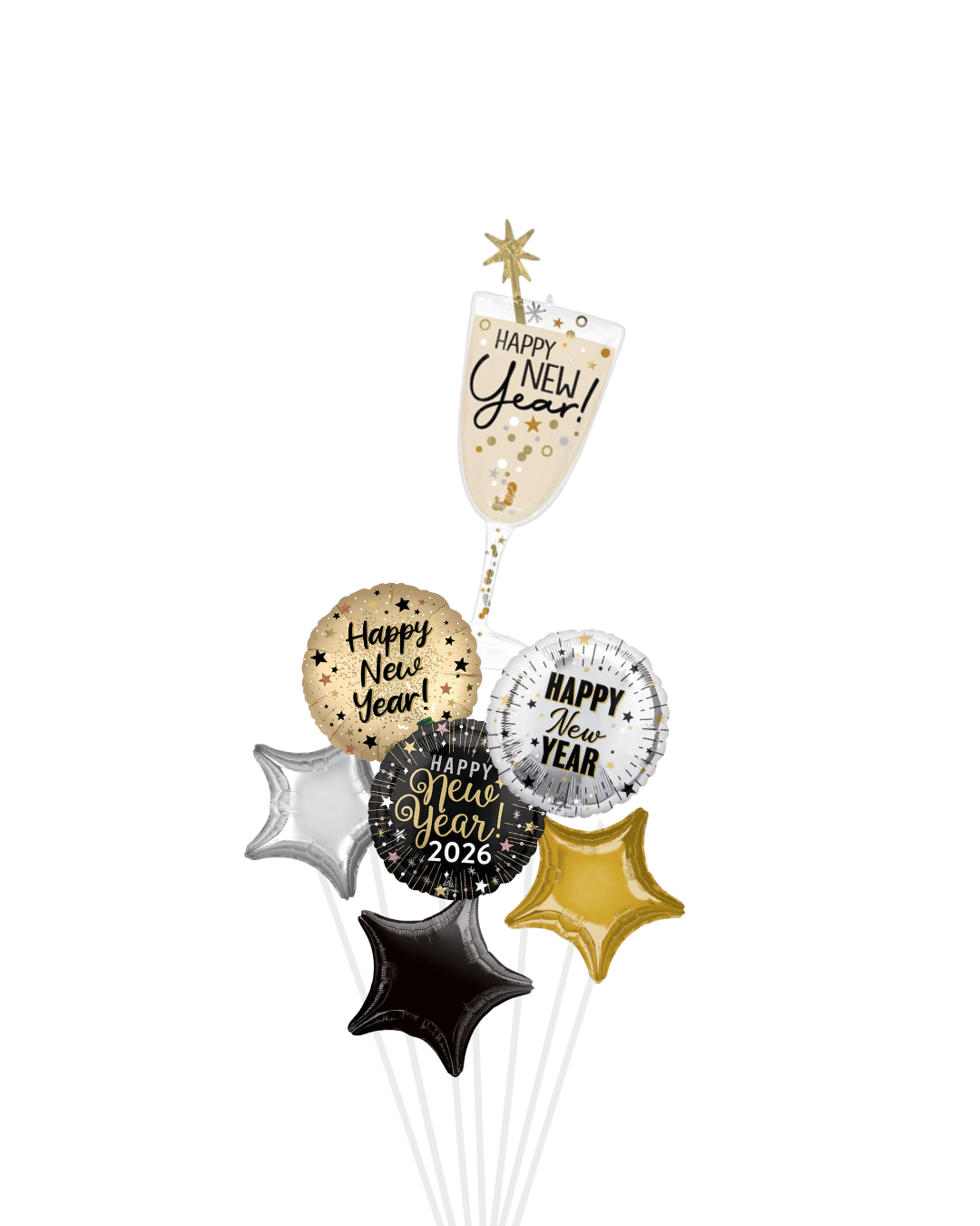 Champagne Flute New Years Balloon Bouquet