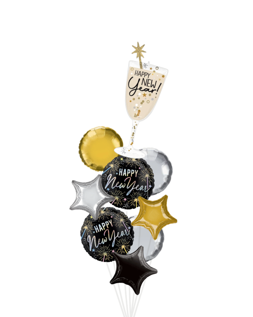 Champagne Glass New Years Toast Balloon Arrangement
