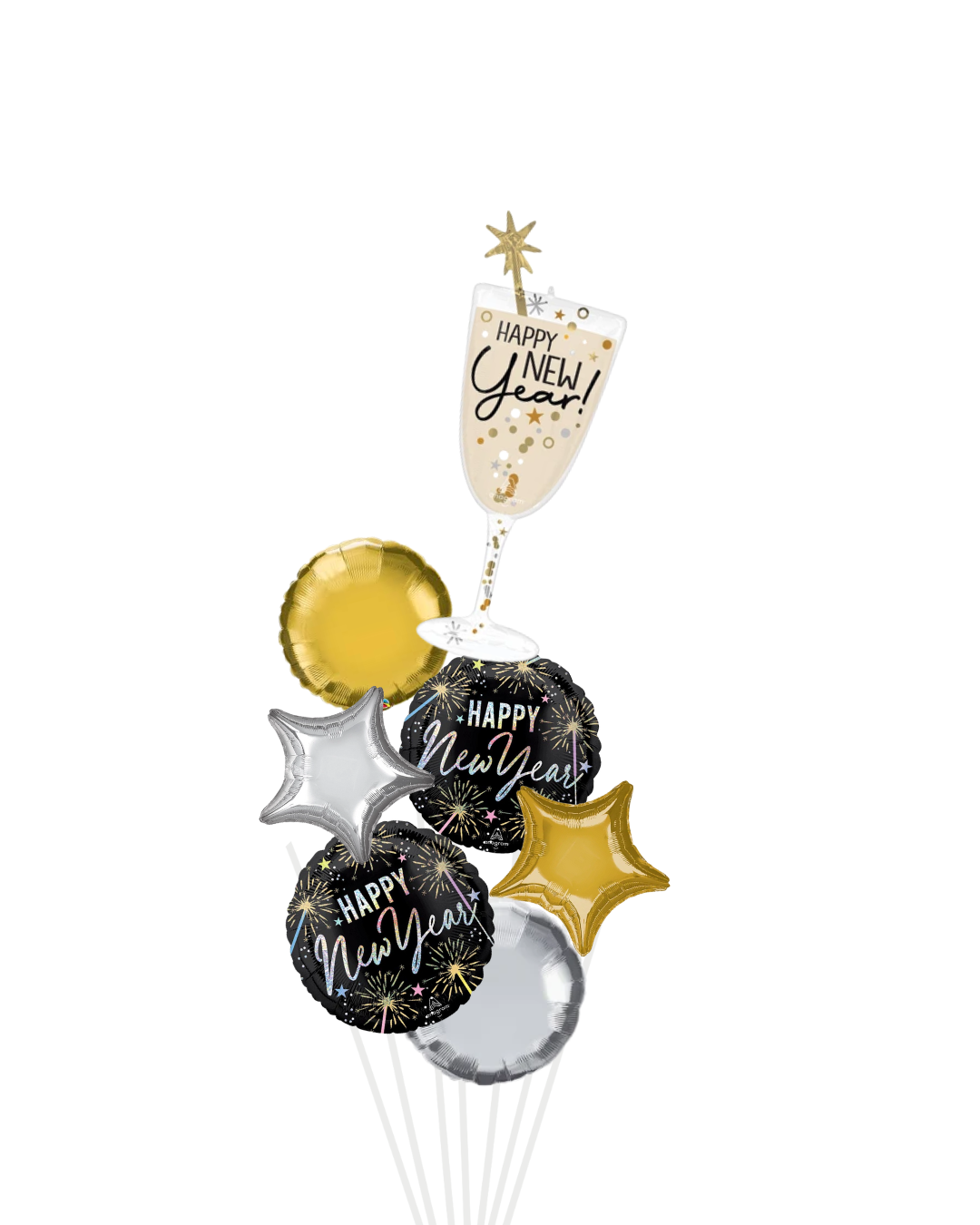 New Years Champagne Toast Balloon Bouquet