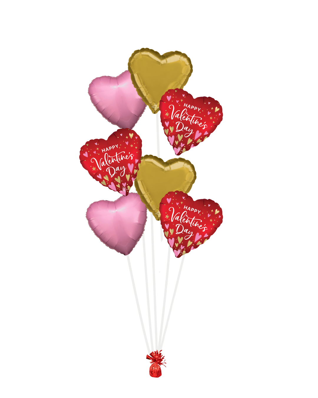 Big Red Valentine Heart Balloon Bouquet - Image 3
