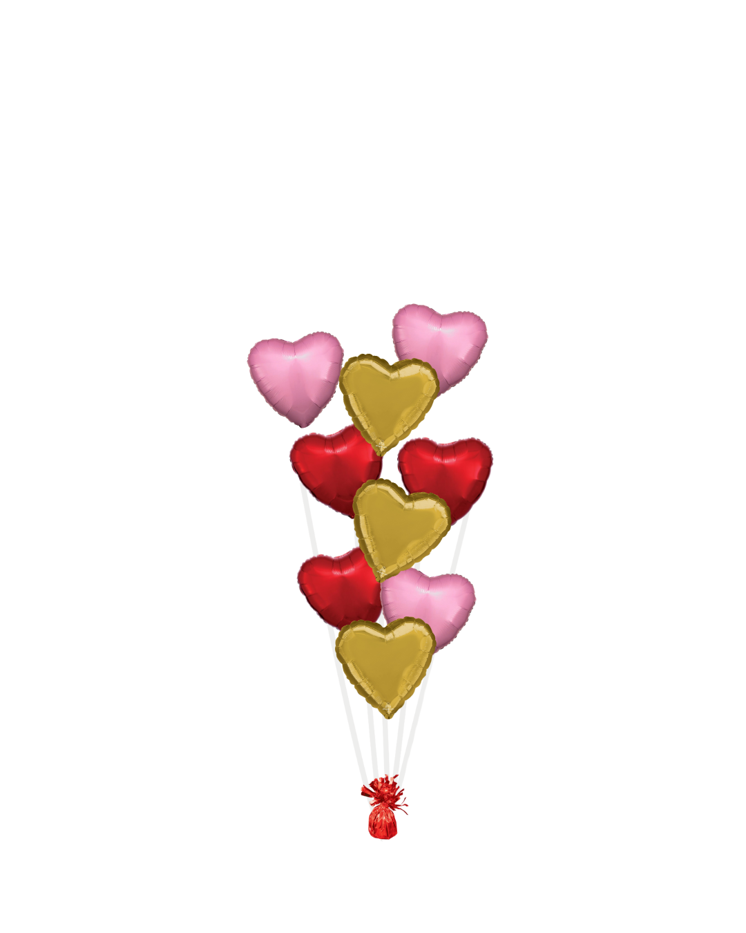 Happy Valentine's Day Gold Heart Balloon Bouquet - Image 3