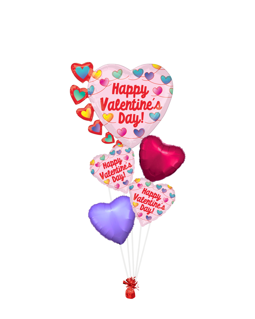 Valentine's Day pink and colorful bouquet