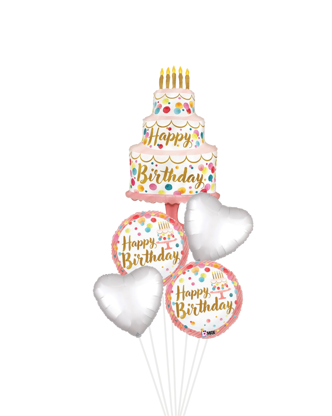 Pink Glam Birthday Cake Balloon Bouquet