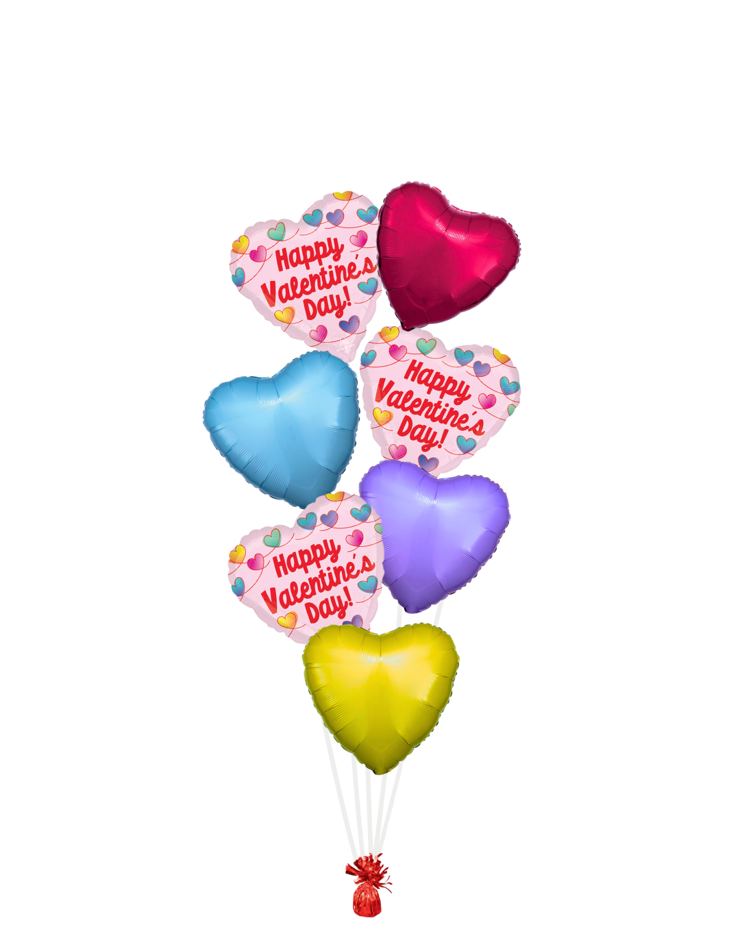 Valetine's pink and colorful balloon bouquet
