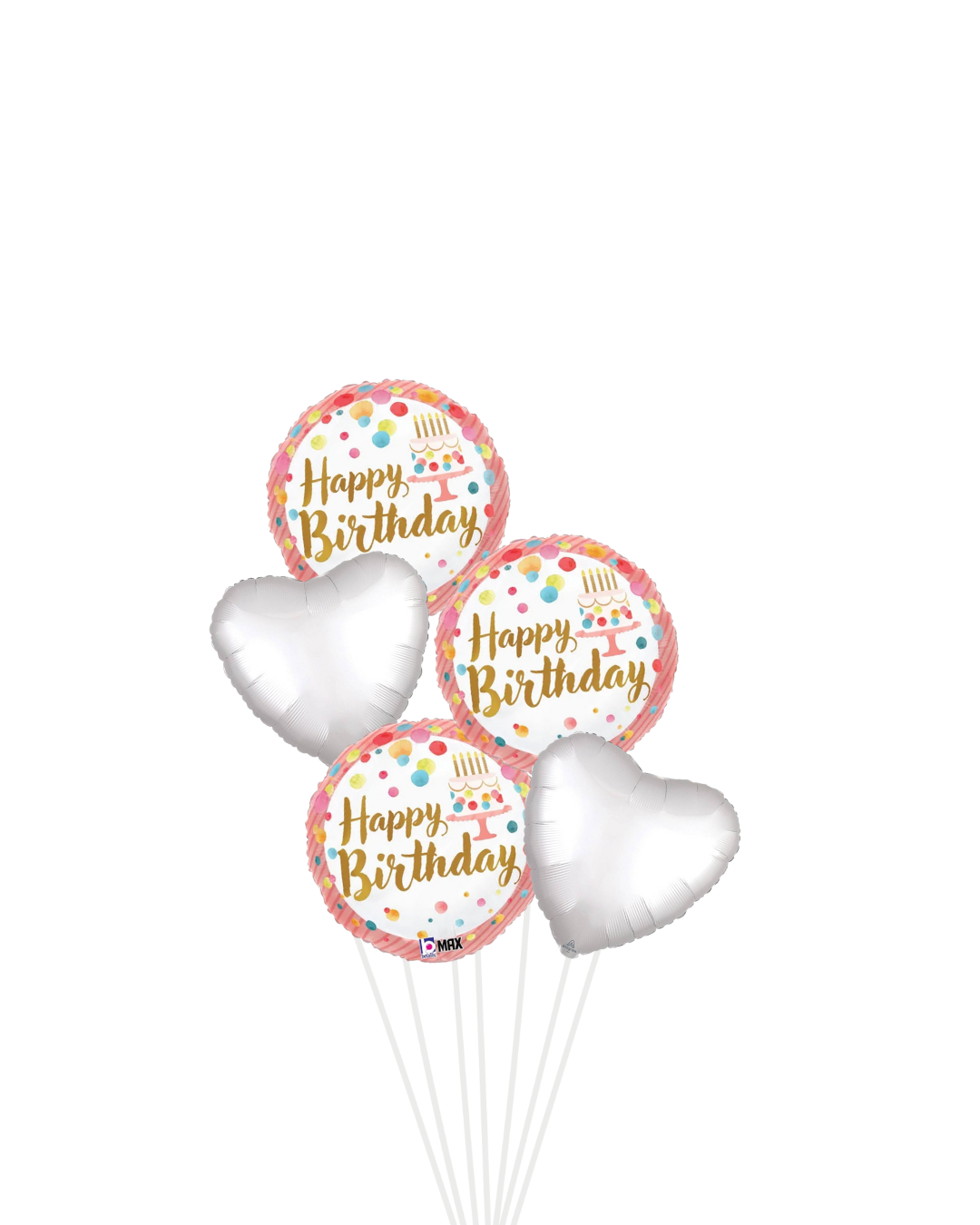 Pink Glam Birthday Cake Balloon Bouquet