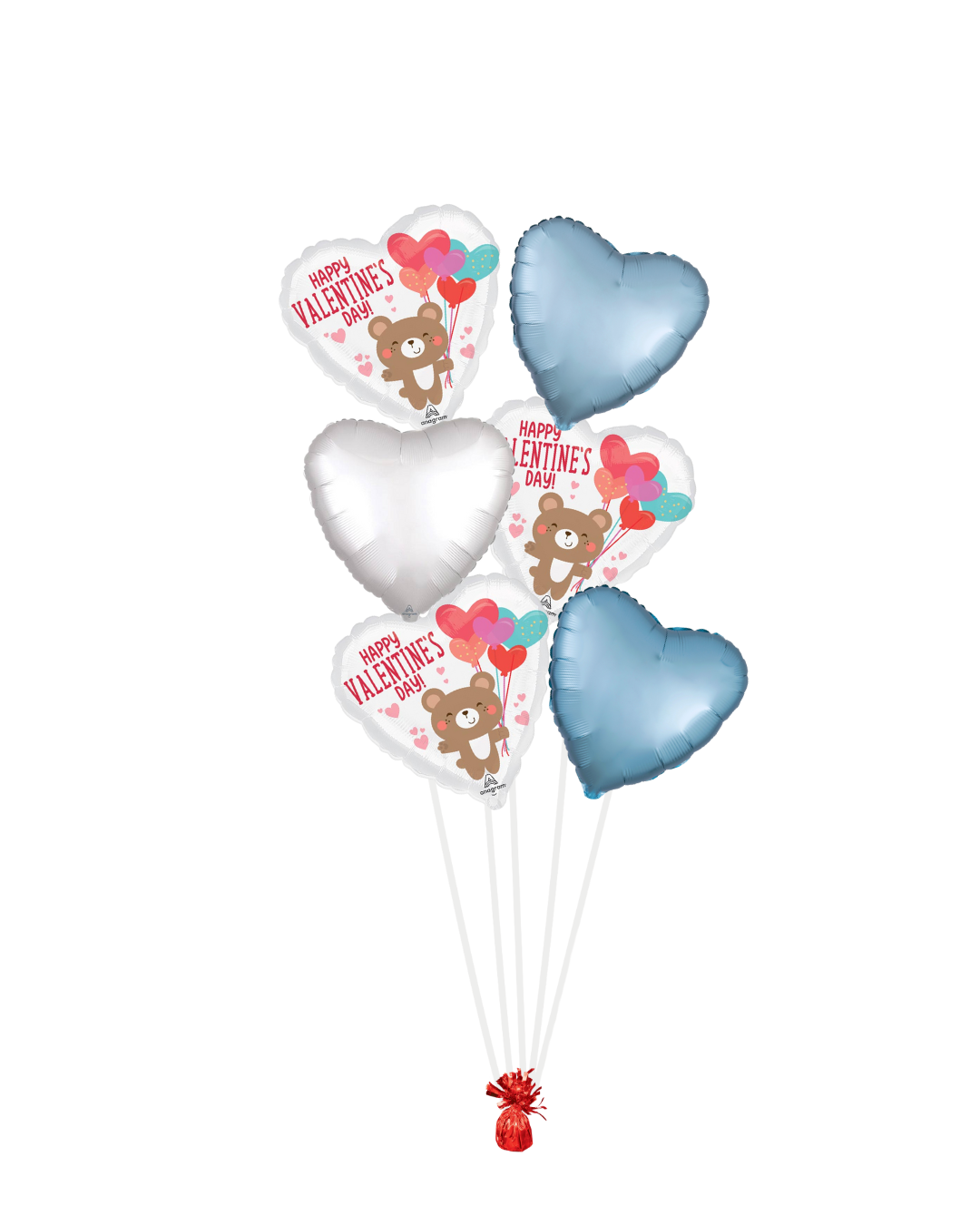 💖 Teddy Bear Blue Balloon Bouquet - Image 3