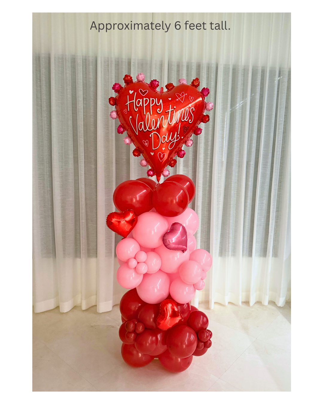 Endless Love Balloon Tower - 6ft Tall with Helium Centerpiece - Image 2