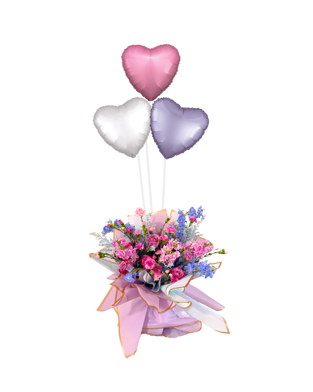 Blush Heart Floral & Balloon Gift Set