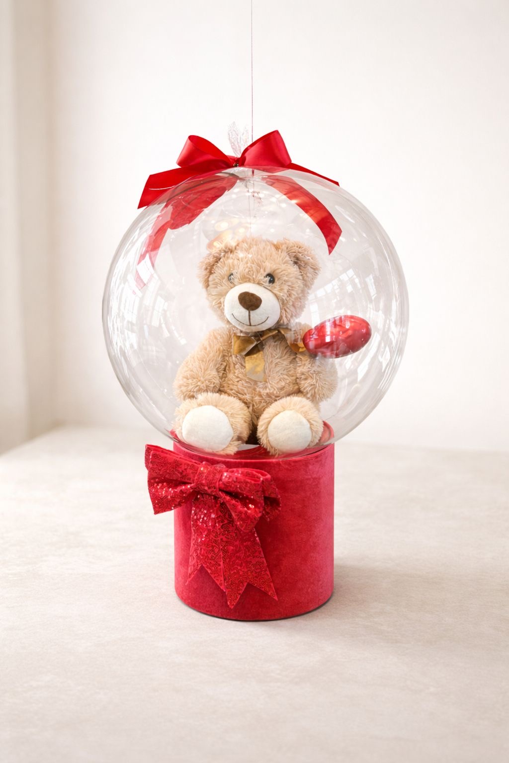 Teddy Bear in Balloon with Heart Bubble Splendor - Image 3