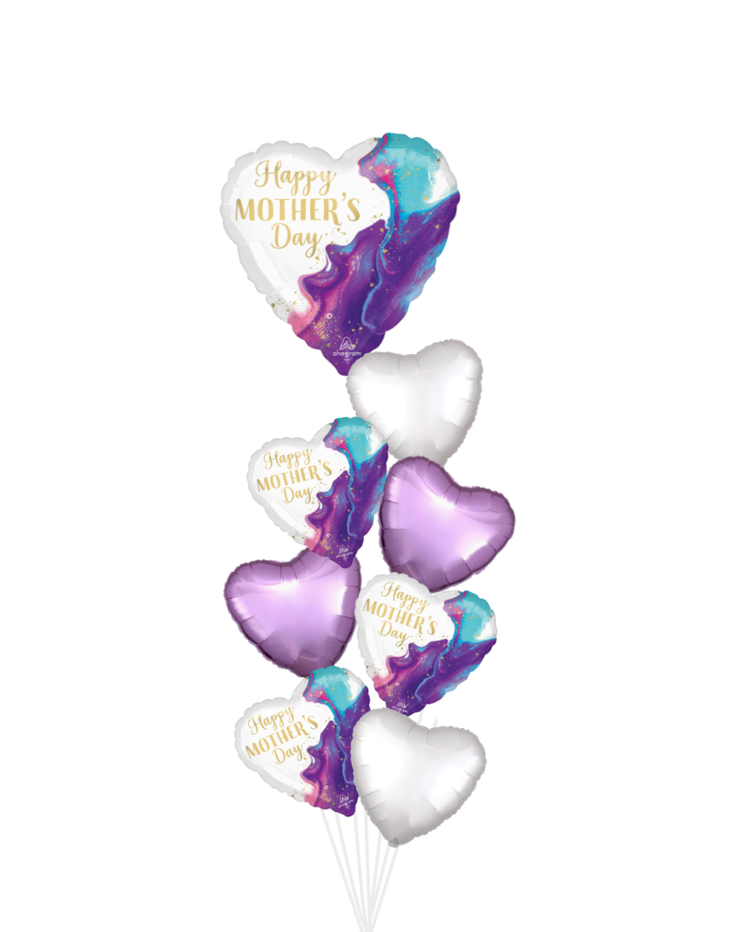 Large Mother's Day Balloon Heart Watercolor Bouquet