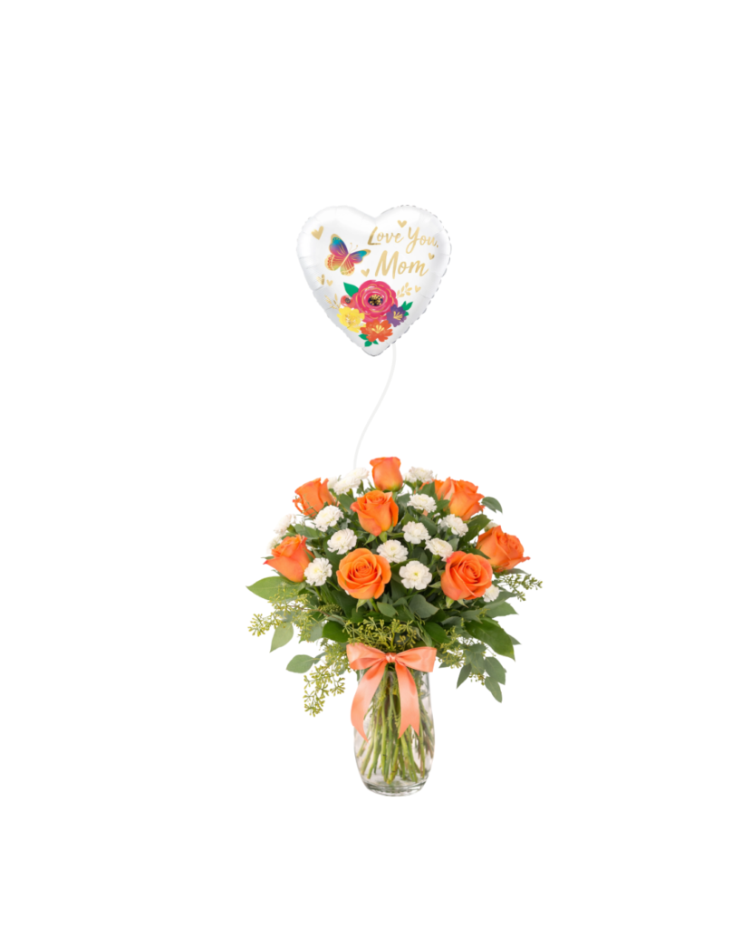Peach Rose Mother's Day Balloon Flowers