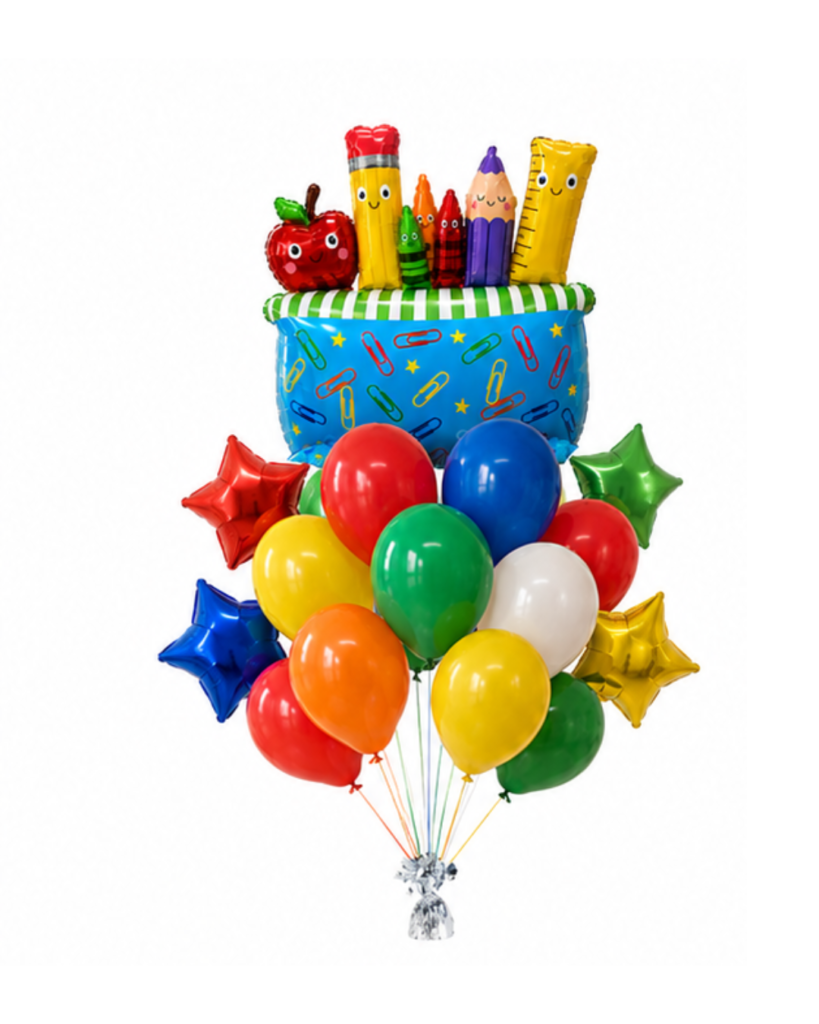 Back to School Supplies Amazing Balloon Arrangement