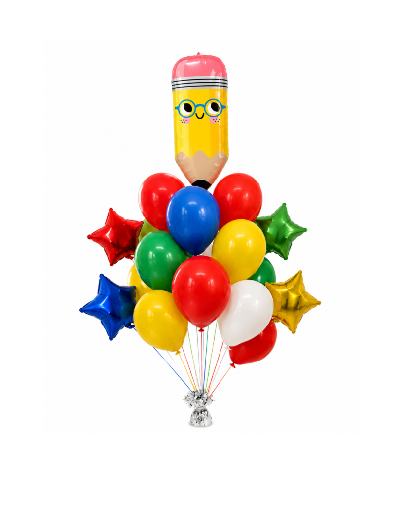 Balloons Happy Faced Pencil Bouquet Back to School