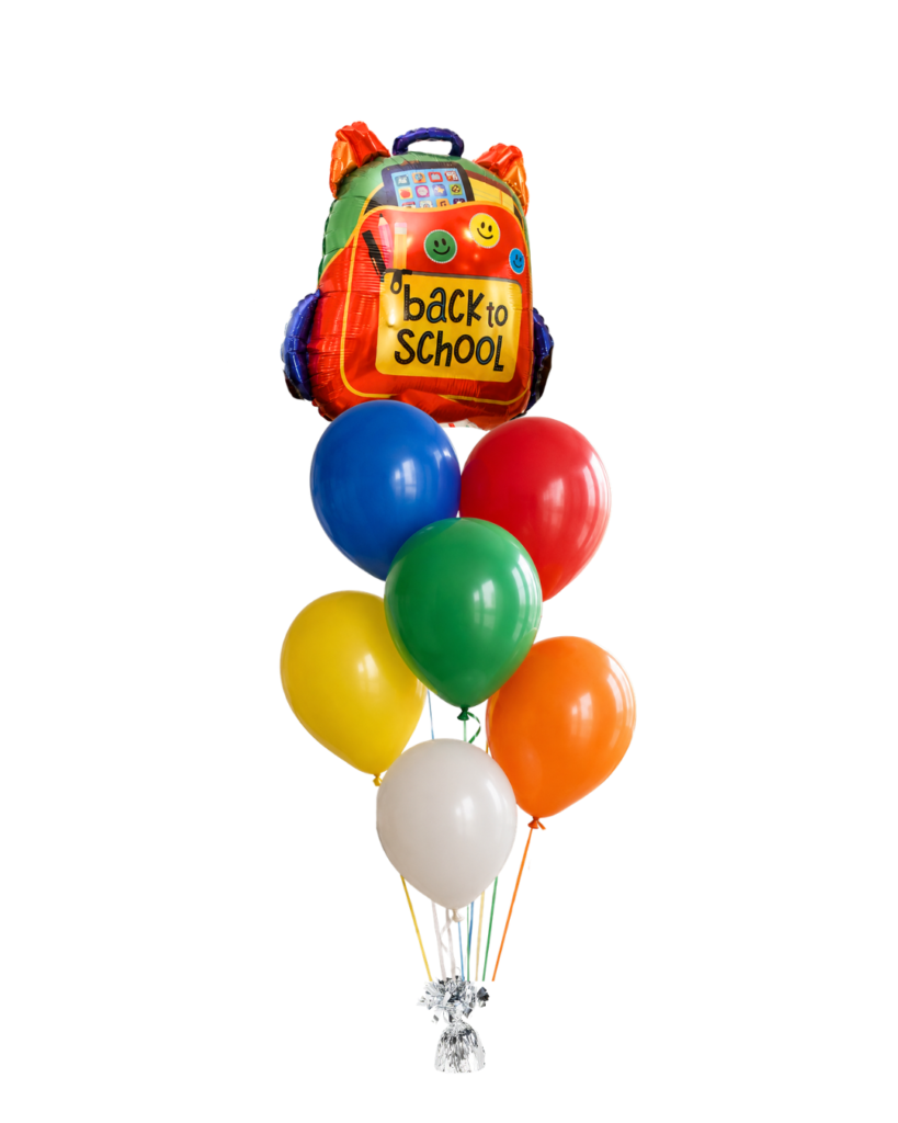 Back to School Colorful Backpack Balloons