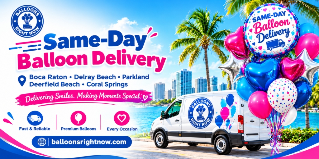Same-Day Balloon Delivery Boca Raton, Delray Beach, Parkland, Deerfield Beach & Coral Spring